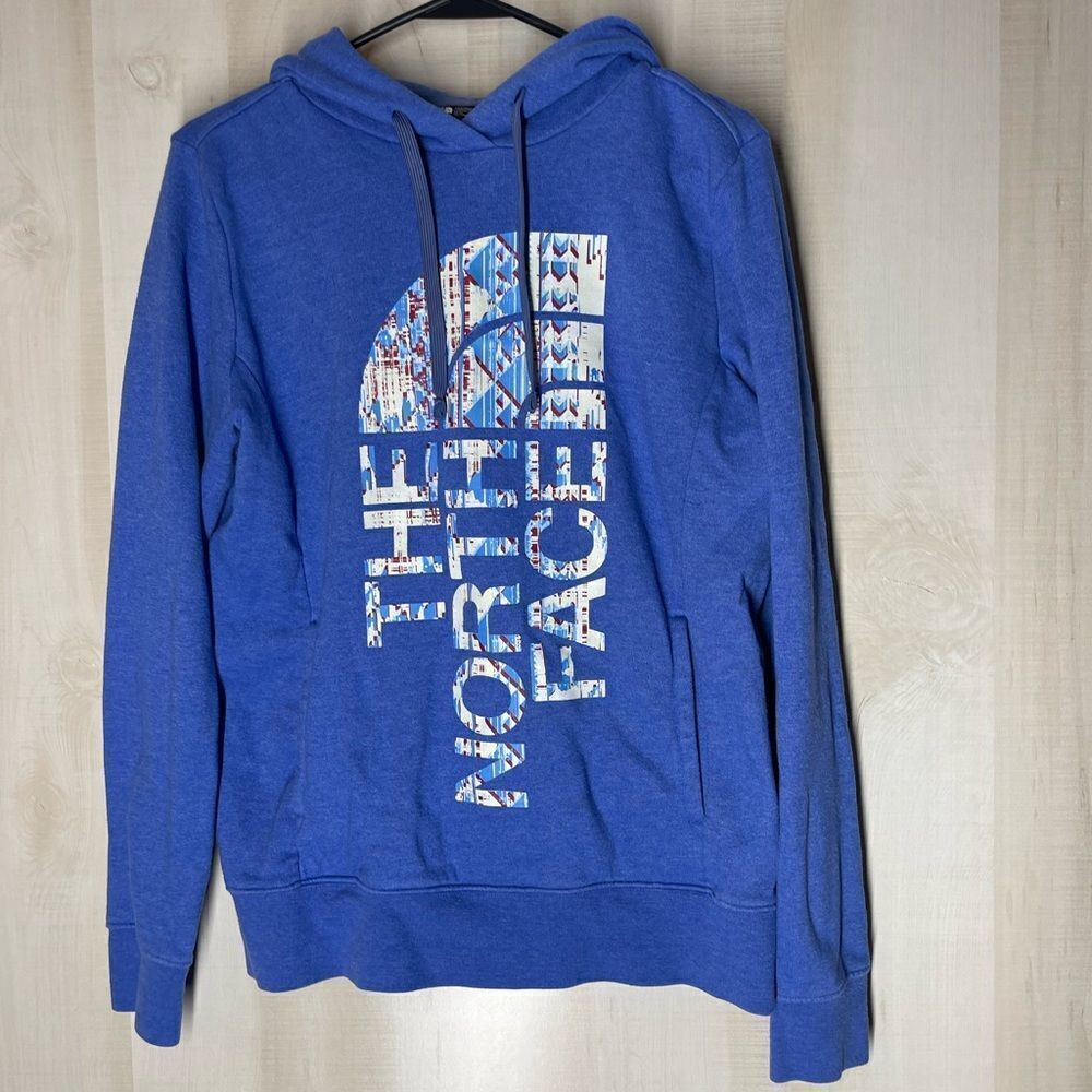The North Face blue half dome hoodie sweatshirt, size medium